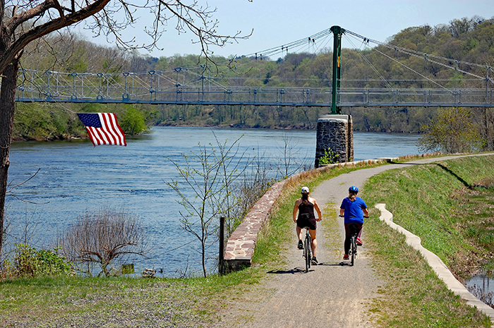 Biking along the Delaware Canal Towpath by Keith Balderston.
